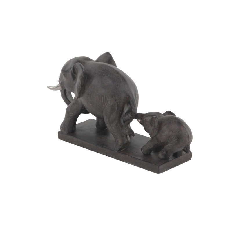 Deco 79 Polystone Elephant Decorative Sculpture Home Decor Statue, Accent