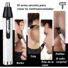 Cortapelos de Nariz, Juego del Recortadora Personal Impermeable de Acero Inoxidable 4 en 1, (Nariz, Orejas, Cejas y Bigote) Para Hombres y Mujeres