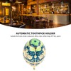 Portable Retractable Toothpick Holder European Style Rose Pattern Hand Press