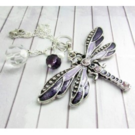 Dragonfly Rear View Mirror Car Charm - Crystal Sun Catcher for Car