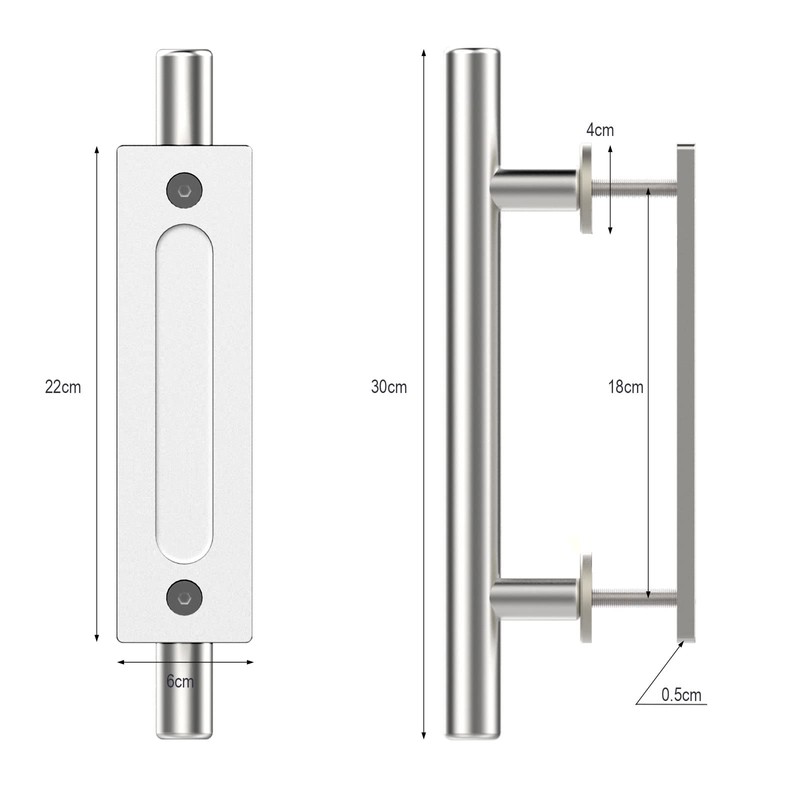QINAIXQM 12''/30CM Sliding Barn Door Handle Double Sided Pull and