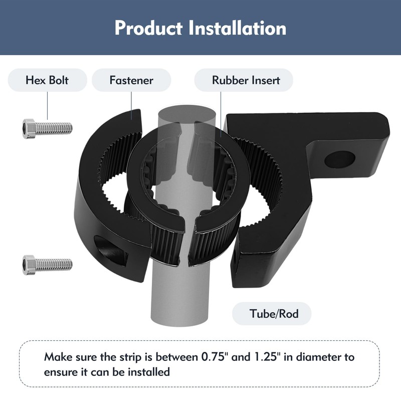 Light Bar Mounts, 2PCS Heavy Duty Clamp Kit for 0.75"