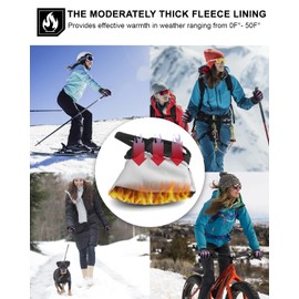 RIGWARL - Guantes de invierno mejorados de 10 ° a 50 ° F, impermeables, guantes de ciclismo de algodón térmico para hombres y mujeres con visualización táctil, guantes de buceo para correr, camping,