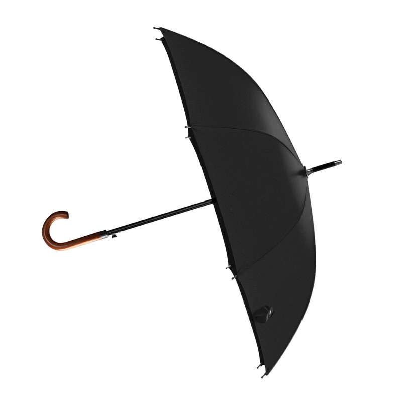 Long Umbrella Long Wooden Handle Windproof Retro Style Water Resistant