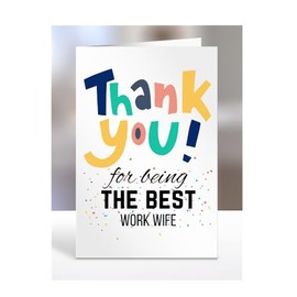 Thank you for being the best Work Wife card, gifts for men, women, male, female, him, her, presents for Christmas, to say thank you, A5-140_215