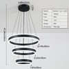 O'NEELDY Modern LED Chandeliers Adjustable Hanging Black Pendant Light Fixture