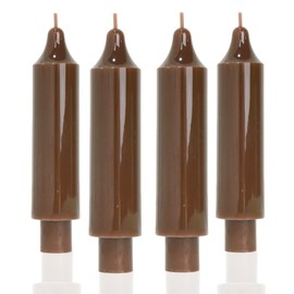 MAITREYA Candlesticks Short Taper Candle Dripless Dinner Candle for Wedding Party Decoration Home Dinner,6.5inch,4 Pack,Brown