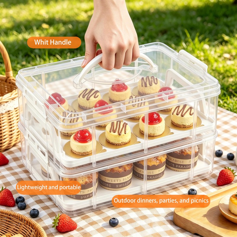 YFEEN Cupcake Carrier with Lid and Handle 24 Hole with