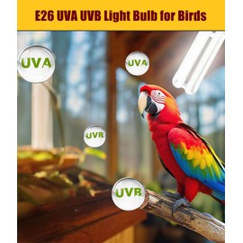 KINGYEENUO E26 UVA UVB Light Bulb for Birds 2.4 UVB 20W Compact Flourescent Lamp for All Kinds Captive Birds, Natural Sunlight Simulation Bird Parrot Light Bulb Compact UVB Lamp Bird Cage UVB Light