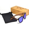 Walnut Wood Classic Sunglasses For Men and Women with Blue