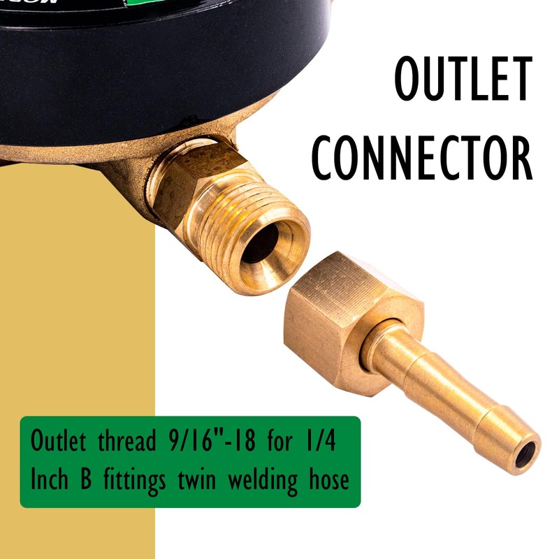 JZWELD Oxygen & Acetylene Regulators, CGA540 and CGA510 Inlet Connection