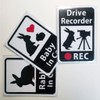 ドライブレコーダー搭載ステッカー「ボディビルダーとビデオカメラ」Drive Recorder/REC s72 (再剥離シール)