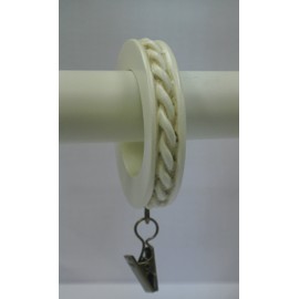 Urbanest Set of 7 Rope Designer Curtain Rings in Ivory
