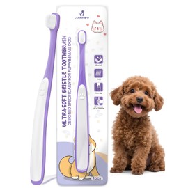 VVHOMIFE Small Dog Toothbrush, Mini Head, Soft Bristles, Under 30 lbs