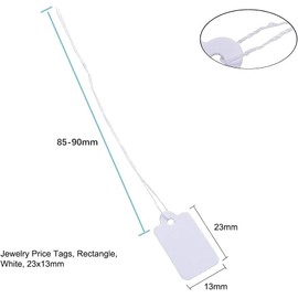 500 Pcs White Tags Price Tags Price Labels Display Tags with String Marking Strung Tags Writable Tags Display Label for Product Jewelry Clothing Tags, 13 X 23mm