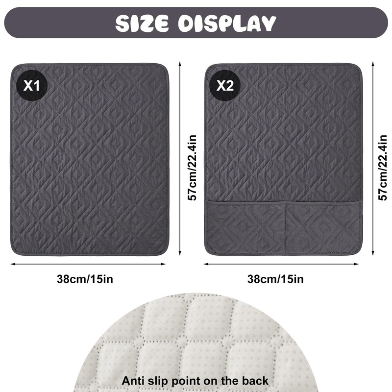 3Pcs Sofa Armrest Headrest Covers Set, Anti-Slip Armchair Protectors