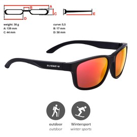 SWISSEYE Joy Sports Glasses (100% UVA, UVB and UVC Protection, Shatter-Free Frame Material TR90, Polycarbonate Lenses, Includes Microfibre Bag), Matte Black