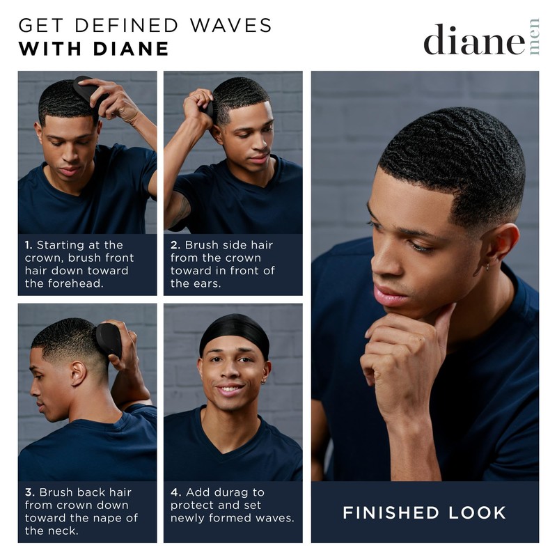 Diane 100% Boar Bristle Club Brush for Waves and Smoothing
