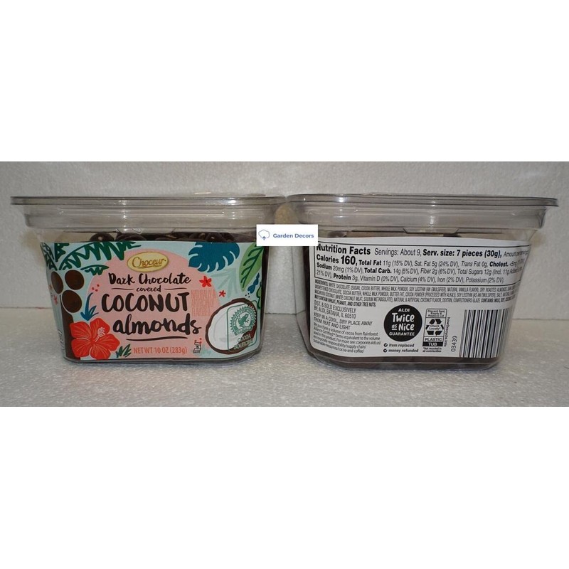 Choceur Dark Chocolate Covered Coconut Almonds 10oz 283g
