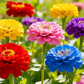 1150+ Mixed Color Zinnia Seeds for Planting - Heirloom Non-GMO Flower Seeds, Vibrant Flowers for Small Gardens & Balconies Open Pollinated