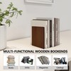 Brosisincorp Walnut Wood Book Ends for Shelves - Hand Polished