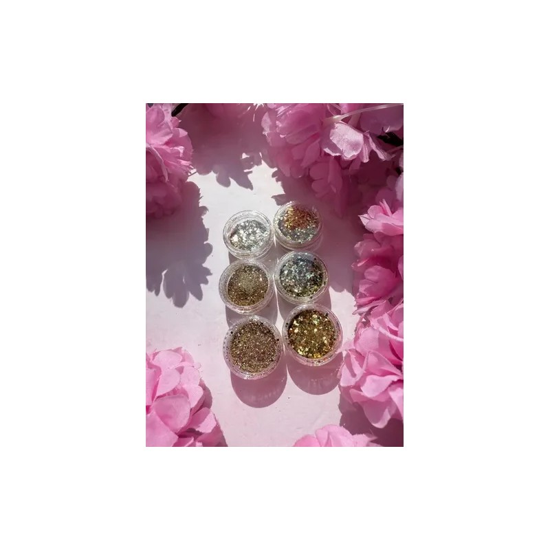 Brillo Luminoso Lentejuela Uñas, Cuerpo, Ojos, Cabello 6pz