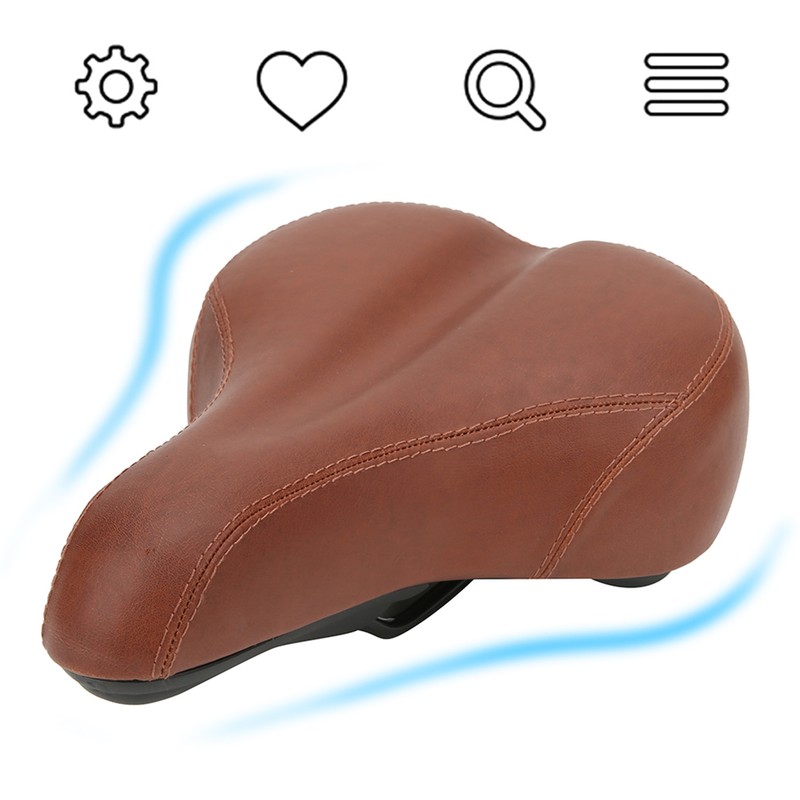 7010 PVC Leather Shock Absorption Bicycle Saddle Thicken Widen Cushion