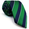 SHLAX&WING Stripe Men's Blue Green Silk Business Necktie, 8cm x