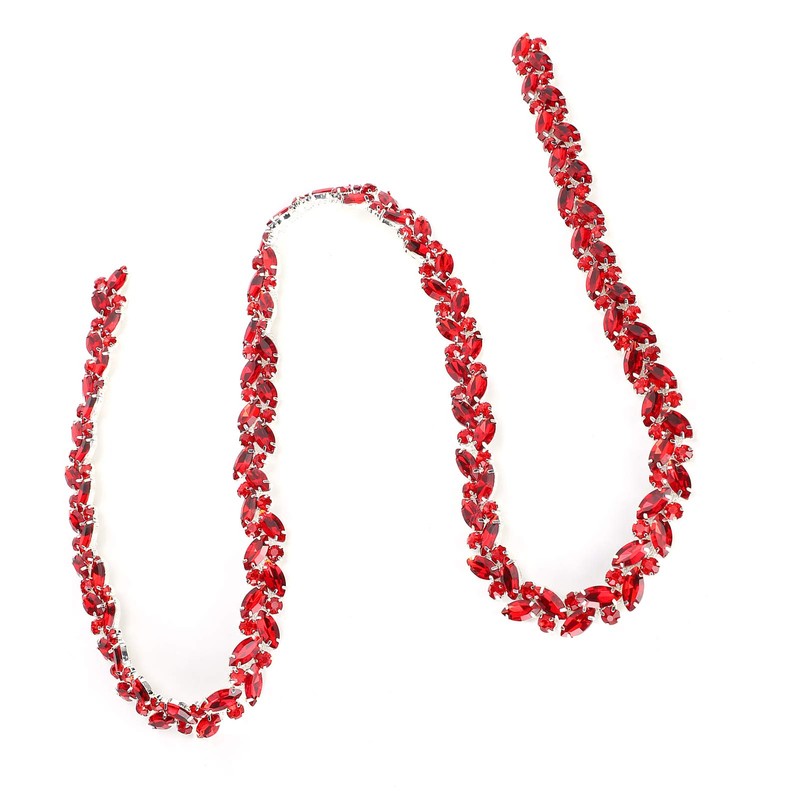 Tomotato Rhinestone Chain, 35 Inch Diamond Glass Crystal Bridal Trim