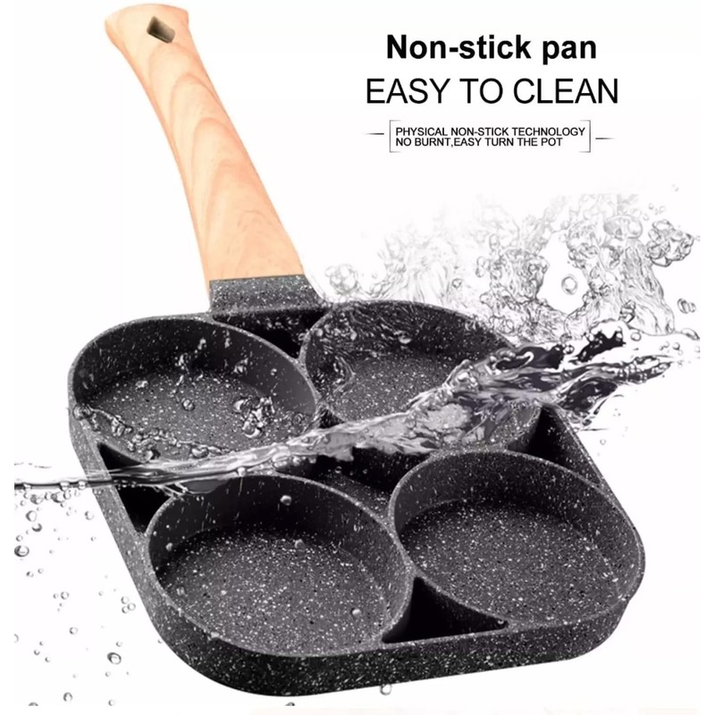 4 Cup Fried Egg Pancake Burger Pan Non Stick Breakfast
