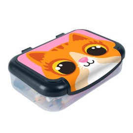 ZIPIT Recycled Plastic Pencil Case for Girls, Large Pencil Case for School, Kitten Case for Kids