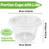 Szsrcywd 50 Sets 4 Oz Plastic Portion Cups with Lids,Clear