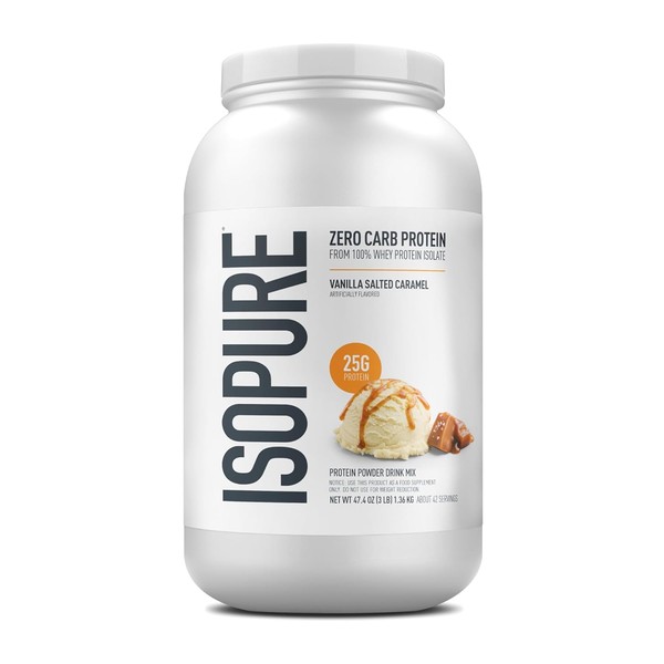 Isopure Zero Carb 100 Protena WHEY Isolate Powder, vainilla caramelo,