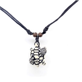 Scddboy Hawaiian Sea Turtle Pendant Necklace for Women Men - Adjustable Cord Surfer Necklace