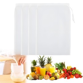 Daryunk 4Pcs Reusable Cheese Cloths for Straining, Nut Milk Bag, 20x30cm, with Drawstring, Suitable for Almond Milk, Juice, Coffee