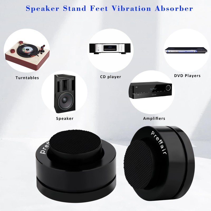 Preffair 4 Pcs Turntable Anti-Vibration Isolation Feet Speaker Feet Isolators
