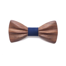 Cyriacus Wooden Bow Tie Men's Wooden Bow Tie for Wedding Performances Prom Gift, darkblue