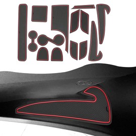 SXCY for 2024 2025 2026 Hyundai Kona Accessories Cup Holder Inserts Liner Kona Door Slot Mats 25 Kona Accessories Cupholder Inserts Console Liner Waterproof Mats(red, 2024+ Kona Gas w/Shift Handle)