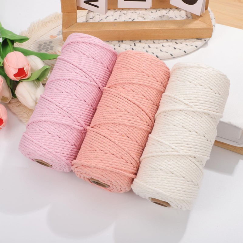 TEHAUX Yarn Cotton 3 Skeins Set Ideal for Beginner Crocheting