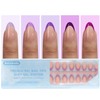 Dsixnails Uñas postizas de gel francés morado, 150 unidades, uñas