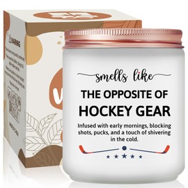Volufia Hockey Gifts, Hockeys Mom Gifts - Funny Candle Gift Hockey Player, Sports Love - Lavender Scented Candles