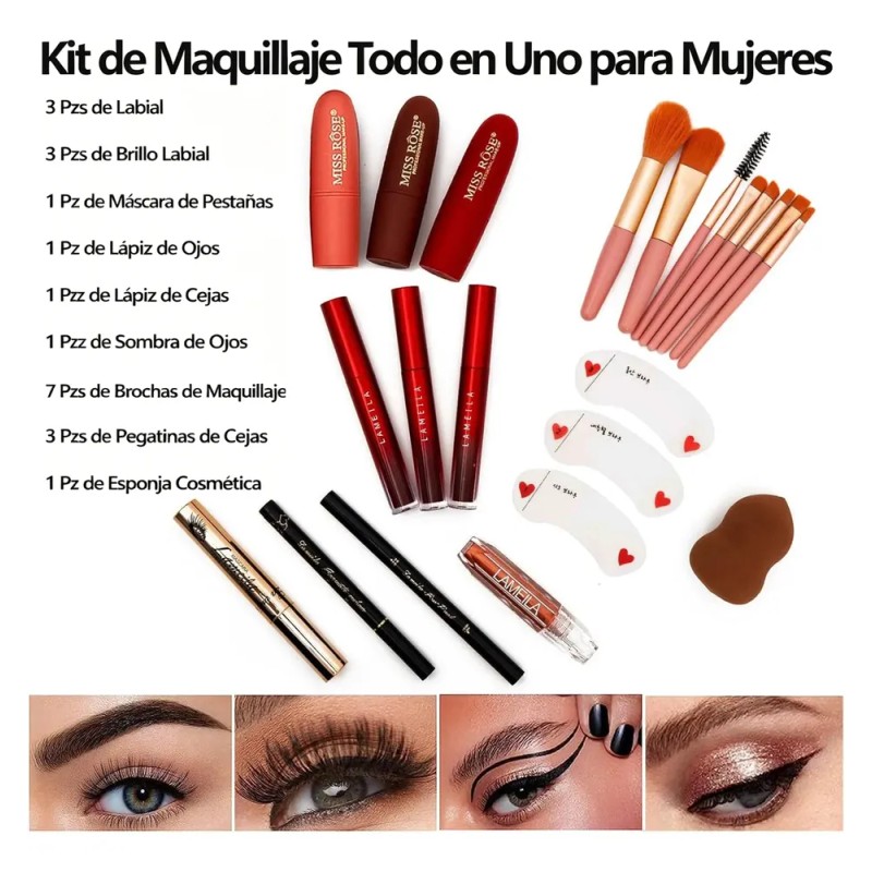 Miss Rose Traje De Maquillaje Femenino Integrado De 132 Colo