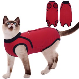 Hjyokuso Cat Bodysuit After Surgery Size L, Soft Body Cat After Op, Cat Clothing for Cats, Cotton Cat Bodysuit After Surgery Castration Cat, Healing Suit, E-Collar Alternative