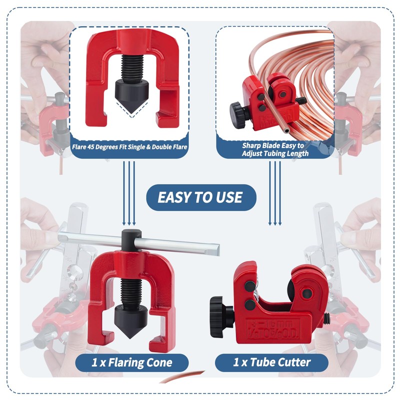 3/16 Brake Line Flaring Tools kit Include 25 ft Copper