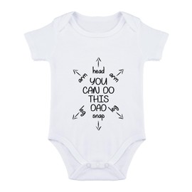 OYQA You Can Do This Dad - Body de bebé para papá por primera vez para papá y bebé, divertido body para recién nacido para papá, Blanco, Recién nacido