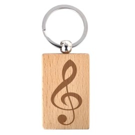 keepdrum Violinschlüssel Schlüsselanhänger aus Holz Rechteck Geschenk für Musiker