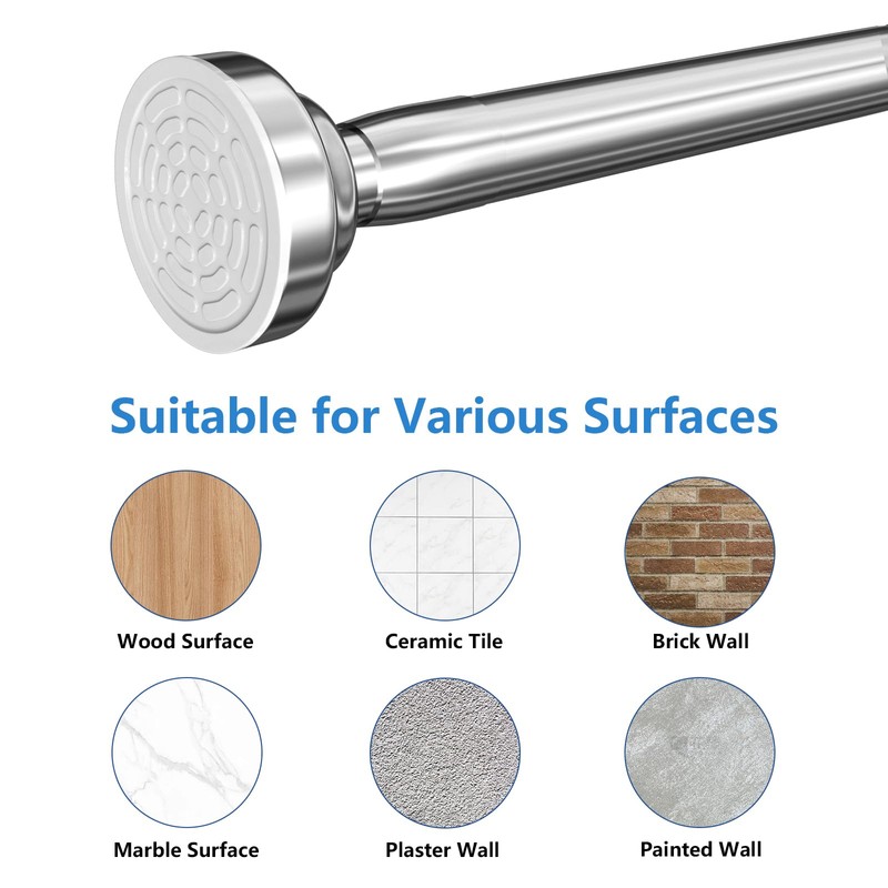 Umimile Shower Curtain Rod, 1 Inch Diameter Adjustable Spring Tension