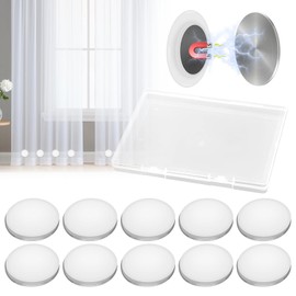 10 Pairs Shower Curtain Magnet, White Magnetic Shower Curtain Weights, Round Shower Curtain Weight, Shower Curtain Magnets Bottom for Shower Curtains, Curtains, Table Cloths