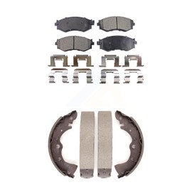 Transit Auto Front Rear Semi-Metallic Brake Pads And Drum Shoes Kit Replacement For 2002-2006 Nissan Sentra 1.8L KFN-100065