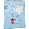 Baby Boy Blanket Pram Soft Fleece Blue Robot